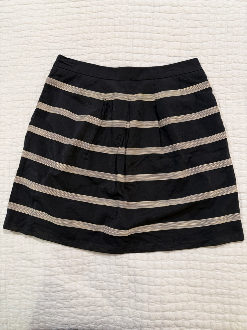 LOFT Skirt with Cream Horizontal Stripes